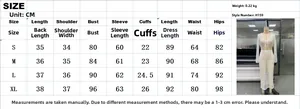 Detailed size chart for women's knitted mesh crop top and maxi skirt two-piece set