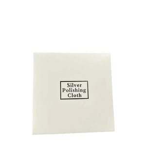 White 8x8cm silver polishing cloth with double-sided velvet for jewelry cleaning