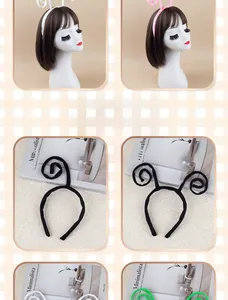 Detail of colorful butterfly antenna headbands for kids' Halloween costume and performance