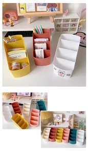 Close-up of frosted 4-slot tilted desk organizer showing matte texture and rounded edges