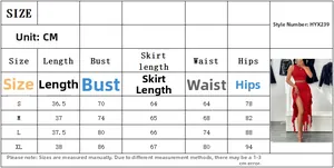 Size chart table for two-piece red summer set including top and skirt dimensions