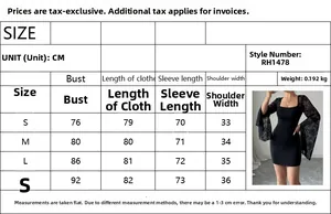 Tableau des tailles détaillé pour la robe en dentelle noire à manches longues en CM