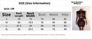 Tableau des tailles détaillé pour robe qipao dragon avec mesures S-XL en cm