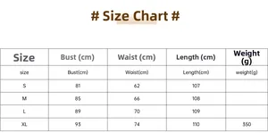 Detailed size chart for evening pleated mesh dress including bust and waist measurements