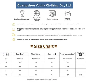 Detailed size chart for deep V backless mesh dress showing bust, waist, and length metrics