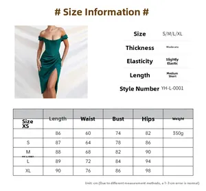 Guide des tailles pour robe corset en satin à épaules dénudées avec mesures de buste et de taille