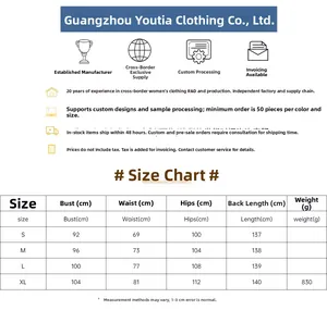 Detailed size chart for vintage halter neck dress with bust and waist measurements