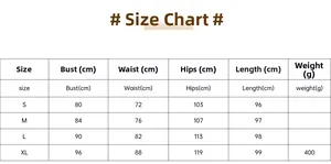 Detailed size guide table for pleated evening dress including bust waist and length data