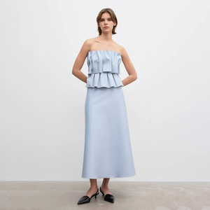 French Style Pleated Off Shoulder Evening Dress For Women Elegant Cream White Strapless Ruffle A Line Maxi Dress Party Gown