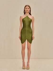 Robe Mini Dos Nu à Glands pour Femmes Sexy Moulante Sans Manches Robe de Soirée Pour Banquet Tenue de Club Élégante