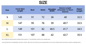 Detailed size chart for V-neck short sleeve dress with S-XL measurements and guidelines