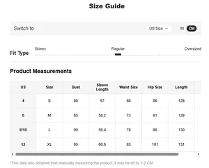 Detailed size guide chart for long sleeve square neck sequin evening dress in burgundy