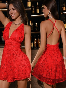 Sexy Halter Deep V-Neck Sequin Mini Dress Backless Sleeveless Botanical Embroidery Party Dress For Women Elegant Evening