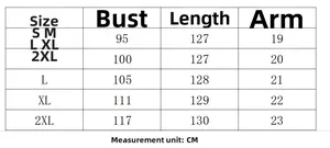 Size chart for floral print V-neck maxi dress with measurements in CM for S to 2XL