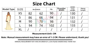 Detailed size chart for strapless bodycon mesh dress showing bust and waist measurements