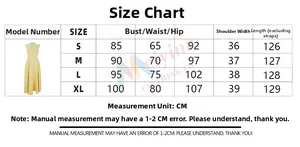 Detailed size chart in CM for solid color French style dress with measurement guide