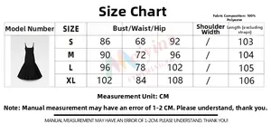 Size chart for French strap dress with bust, waist, and length measurements in cm