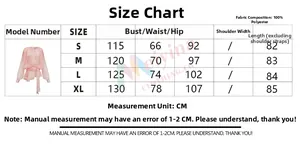 Comprehensive size guide for puff sleeve dress and leggings set with polyester fabric info