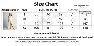 Size chart for women's halter maxi dress with detailed measurements for S-XL sizes