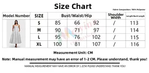 Guide des tailles détaillé pour la robe longue à pois sans manches du S au XL