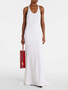 Women Sexy Backless Halter Neck Maxi Dress White Elegant Sleeveless Slim Fit Evening Party Banquet Long Dress