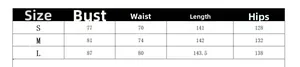 Detailed size chart for women's V-neck sleeveless jumpsuit showing S, M, L measurements
