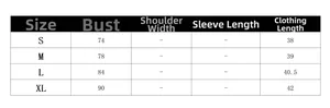 Detailed size chart for women's houndstooth halter top including bust and length info
