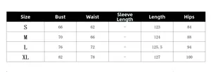 Detailed size chart for elegant sleeveless jumpsuit showing bust and waist measurements