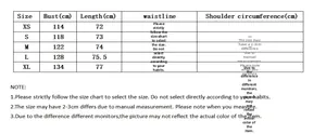 Detailed size chart for loose fit rose face t-shirt showing bust and length measures