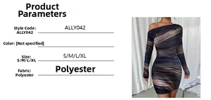Tableau des tailles pour robe tie-dye en polyester à épaule dénudée et imprimé marbre