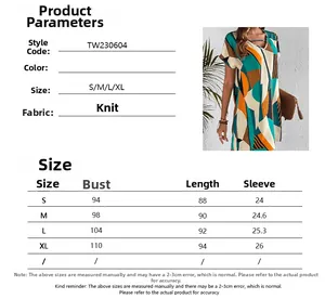 Guida alle taglie per un abito a maniche corte con scollo a V e misure dettagliate S-XL