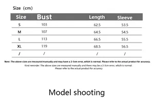 Detailed size chart for women's leopard print V-neck shirt with S to XL measurements