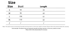 Size guide table for one-shoulder bow top showing bust and length in S to XL sizes