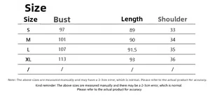 Detailed size chart for women's leopard print dress from S to XL with measurements