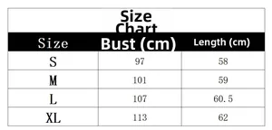 Detailed size chart for striped short sleeve top including bust and length in cm