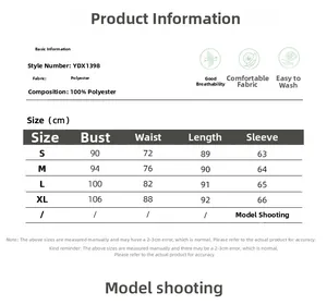 Size chart for elegant black lace long sleeve dress showing S-XL bust and waist measurements