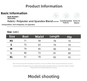 Tableau des tailles détaillé pour robe moulante ajustée avec mesures du XS au XL