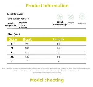 Size chart for women's elegant solid color shirt showing bust and length measurements