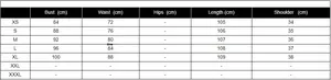 Size guide table for women summer retro dress showing bust and waist measurements in cm