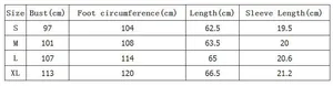Detailed sizing chart for V-neck short sleeve cardigan shirt with bust and length measurements