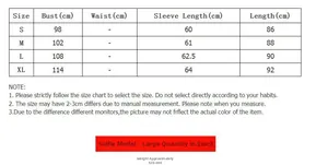 Detailed size chart for elegant striped plaid long sleeve dress from S to XL