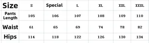 Size chart for women high waist wide leg pants showing waist and hip measurements