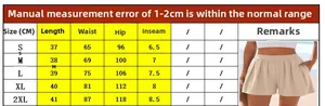 Tableau des tailles détaillé pour shorts décontractés d'été allant de la taille S à 2XL