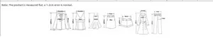 Guide complet des tailles montrant les points de mesure pour divers vêtements pour femmes