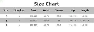 Tableau des tailles détaillé pour ensemble haut imprimé et short en tailles S, M, L