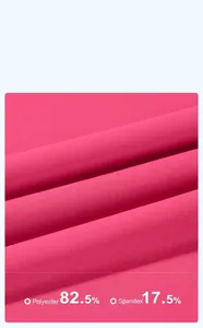 Detail of rose pink yoga bra fabric made of 82.5% polyester and 17.5% spandex
