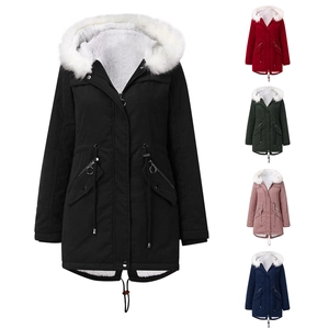 Parka Femme Hiver Mi-Longue À Capuche Col En Fausse Fourrure Doublure Polaire Cordon Serrage Taille Veste Chaude Outwear