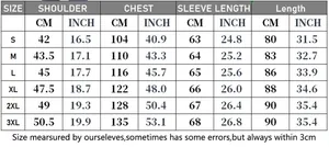 Size chart for women hooded parka showing measurements from S to 3XL in cm and inches