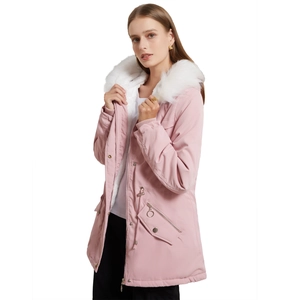 Manteau Parka d'Hiver Mi-Longue pour Femme Grande Taille Avec Capuche en Fausse Fourrure Veste Chaude Doublée de Polaire