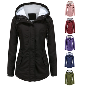 Manteau Parka d'Hiver Épais pour Femmes Doublé Polaire Sherpa Veste en Coton à Capuche Chaud Coupe-vent Extérieur Décontracté Long